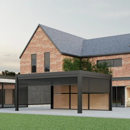Riviera 4x3 Anthracite with Blinds and Wood Foil Panels